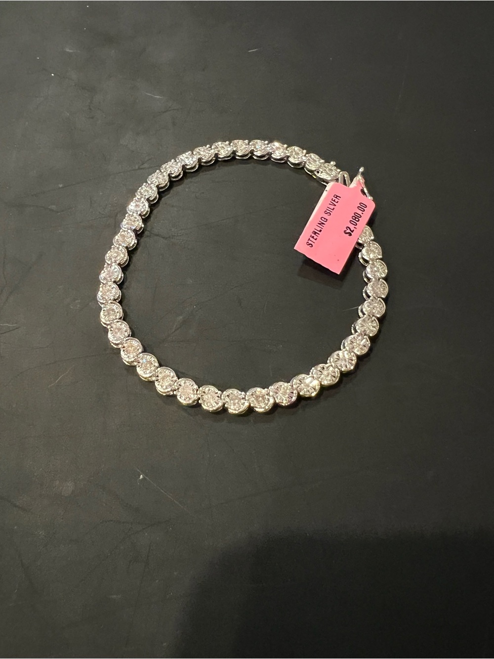 Sterling Silver 925 Tennis Bracelet Natural Diamond 1.00 7.5in
